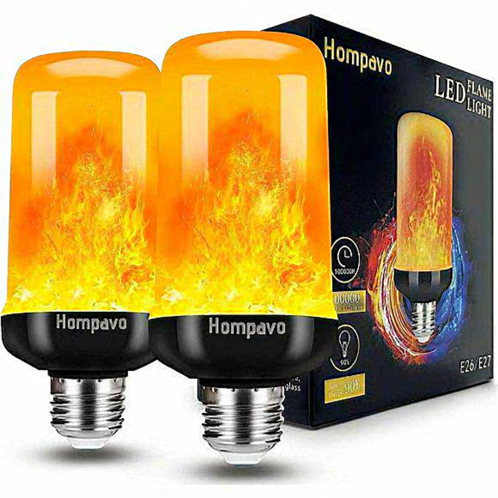 Flickering Light with Upside Down Effect E26/E27 Flame‎ Bulbs Decoration 2 Pack